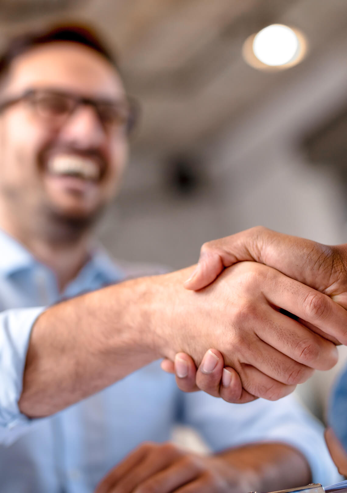 Person shaking hands