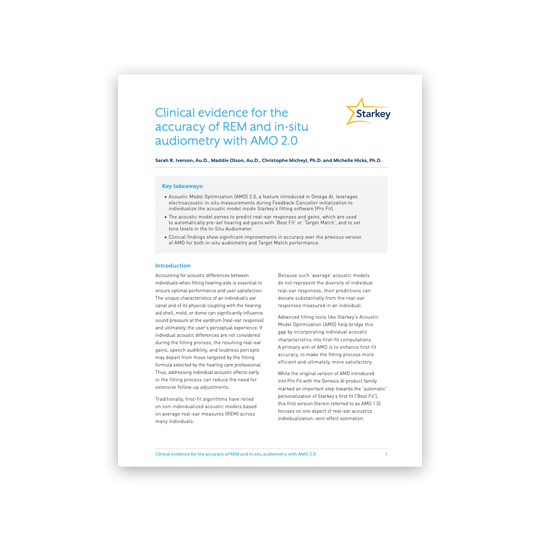 Clinical evidence for the accuracy of REM and in-situ audiometry with AMO 2.0